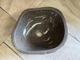 Handmade Natural Oval River Stone Bathroom Basin - RM2306012