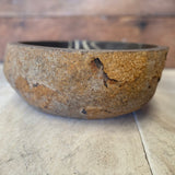 Handmade Natural Oval River Stone Bathroom Basin - RM2306123