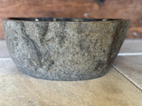 Handmade Natural Oval River Stone Bathroom Basin - RM2306163
