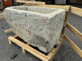 Hand Chiseled Limestone Plantar Box - 67 x 42 x 47 cm
