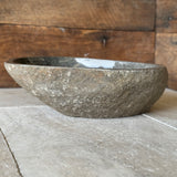 Handmade Natural Oval River Stone Bathroom Basin - RM2306090