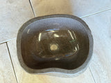 Handmade Natural Oval River Stone Bathroom Basin - RS2306091