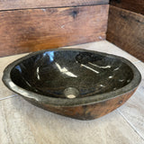 Handmade Natural Oval River Stone Bathroom Basin - RM2306048