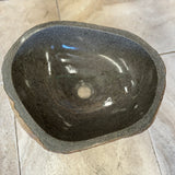 Handmade Natural Oval River Stone Bathroom Basin - RM2306111