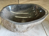 Handmade Natural Oval River Stone Bathroom Basin - RM2306040