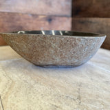 Handmade Natural Oval River Stone Bathroom Basin - RS230672