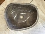 Handmade Natural Oval River Stone Bathroom Basin - RM2306174