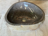 Handmade Natural Oval River Stone Bathroom Basin - RM2306141