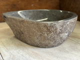 Handmade Natural Oval River Stone Bathroom Basin - RM2306023