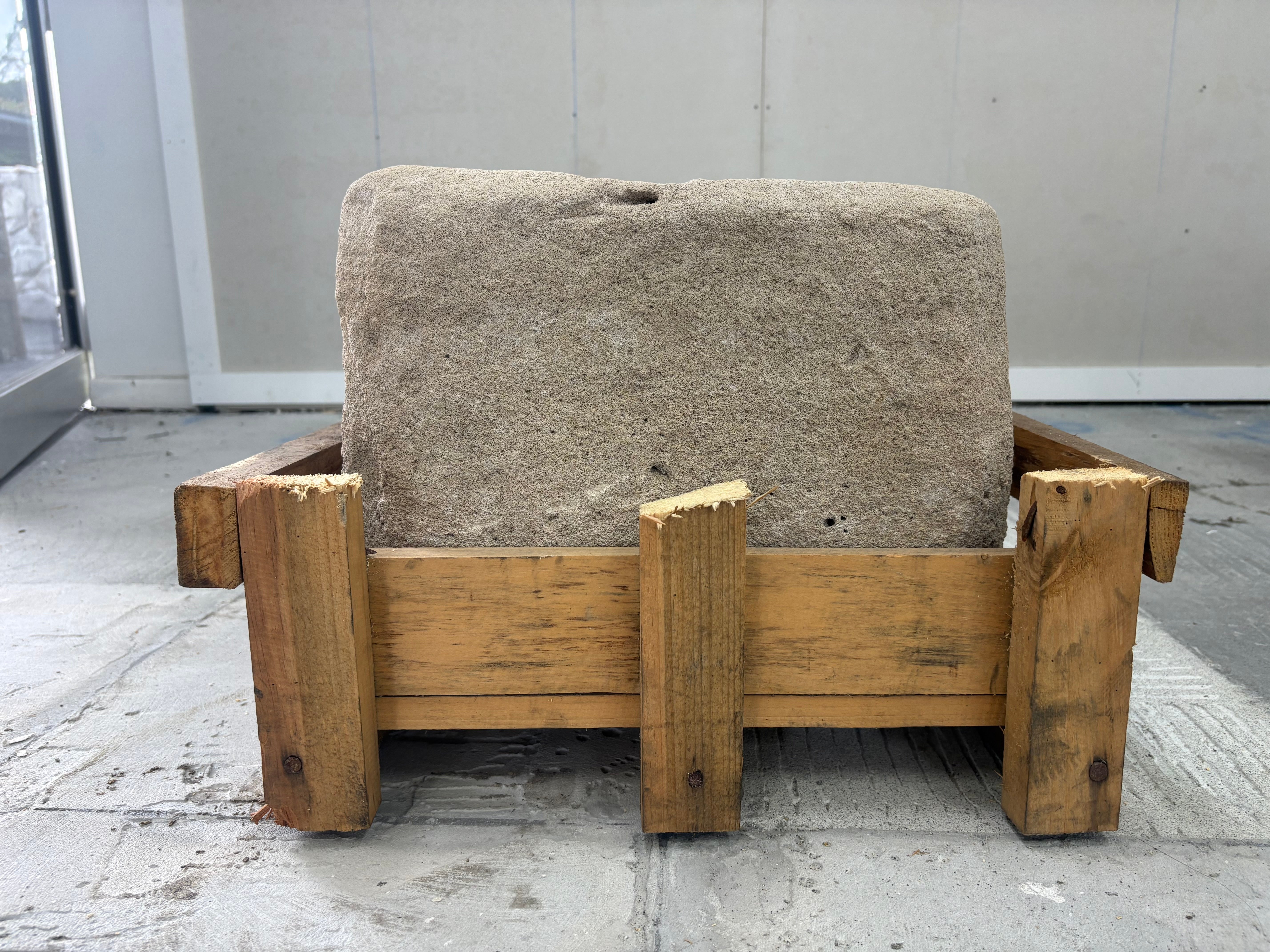 Hand Chiselled Limestone Planter Pot - 250001 - 38x38x28cm