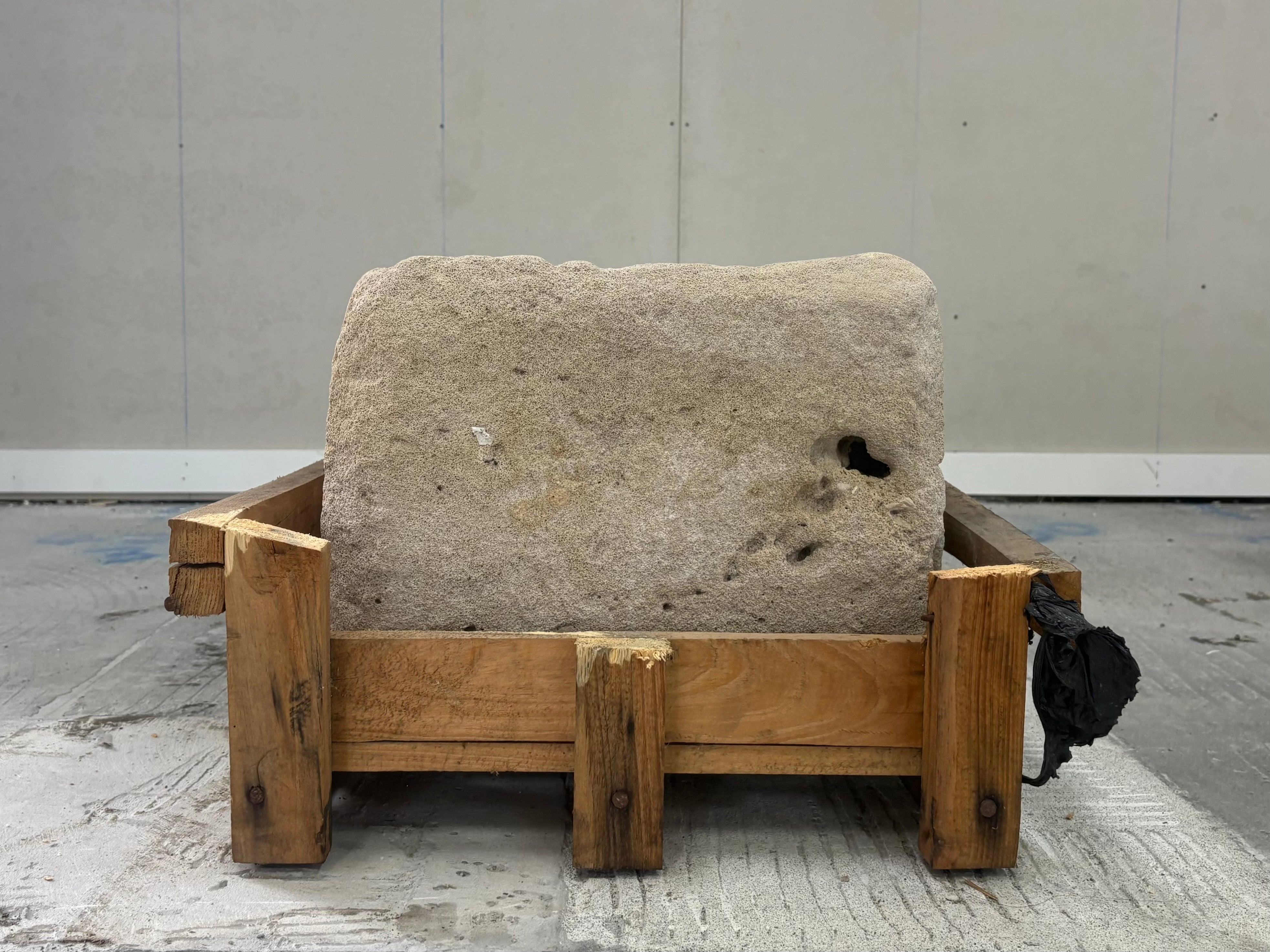 Hand Chiselled Limestone Planter Pot - 250001 - 38x38x28cm