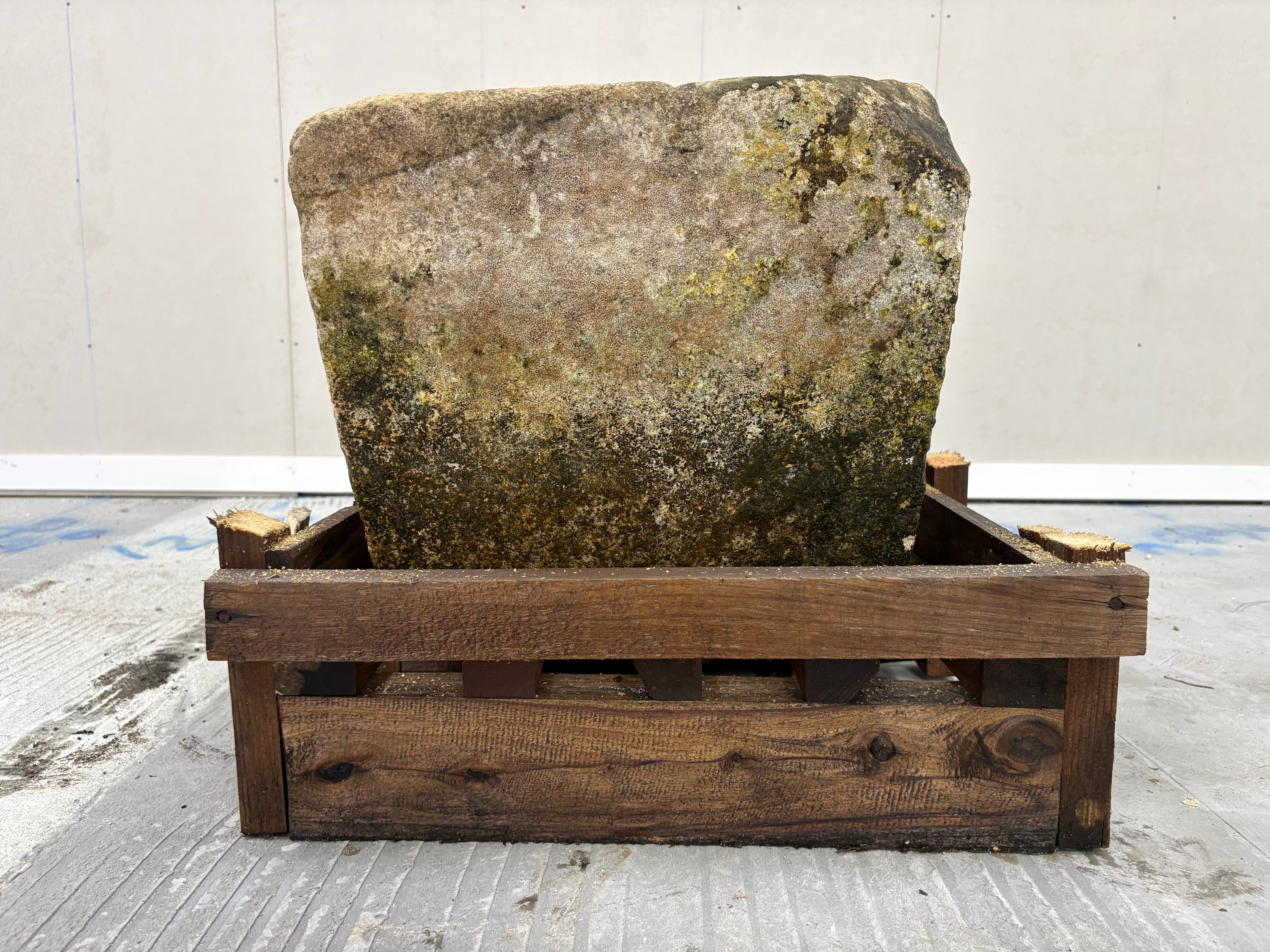 Hand Chiselled Limestone Planter Pot - 240909 - 63x44x40cm