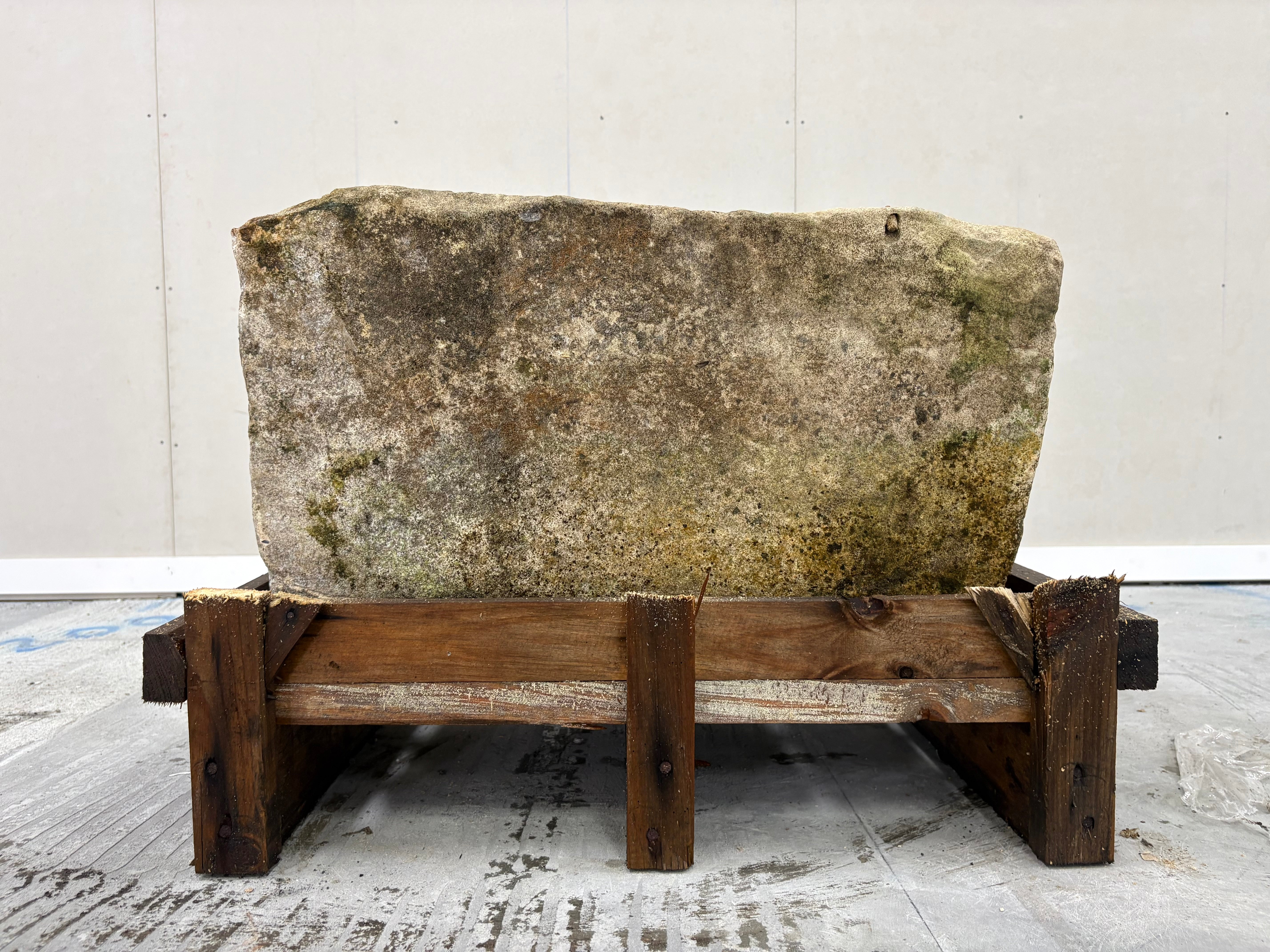 Hand Chiselled Limestone Planter Pot - 240909 - 63x44x40cm