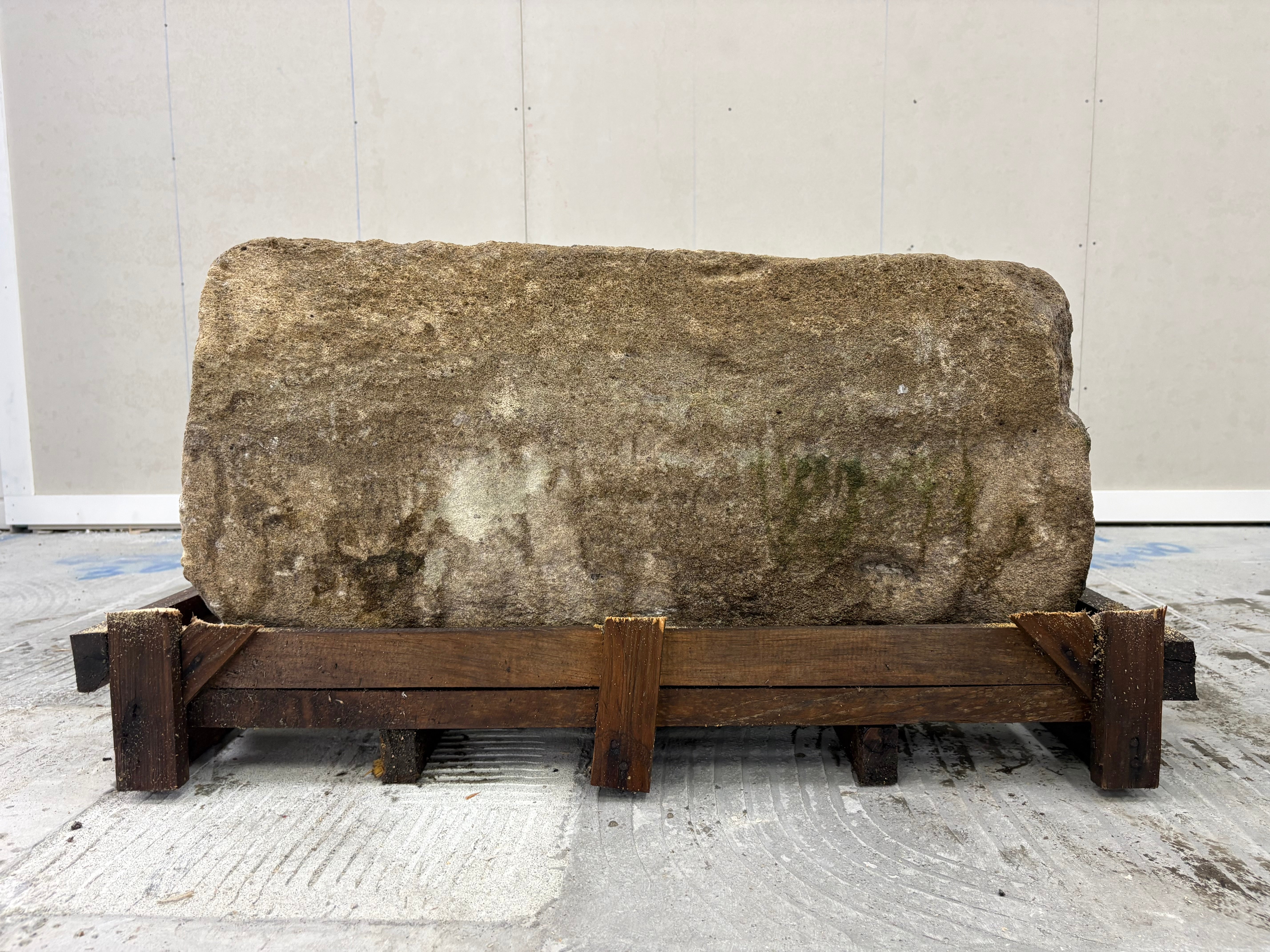 Hand Chiselled Limestone Planter Pot - 240921 - 83x49x40cm