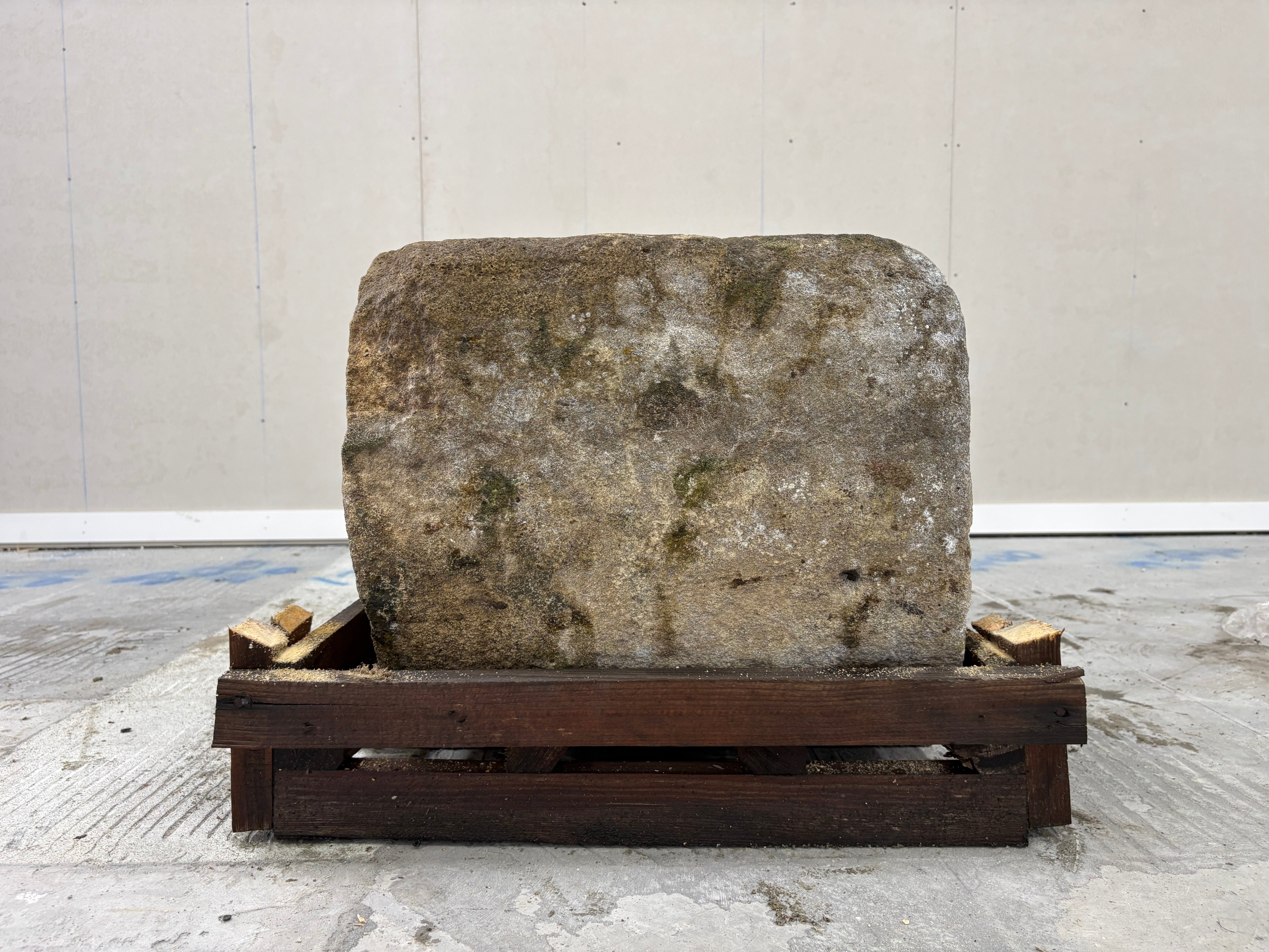 Hand Chiselled Limestone Planter Pot - 240921 - 83x49x40cm
