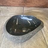 Handmade Natural Oval River Stone  Bathroom Basin  RVS2310077