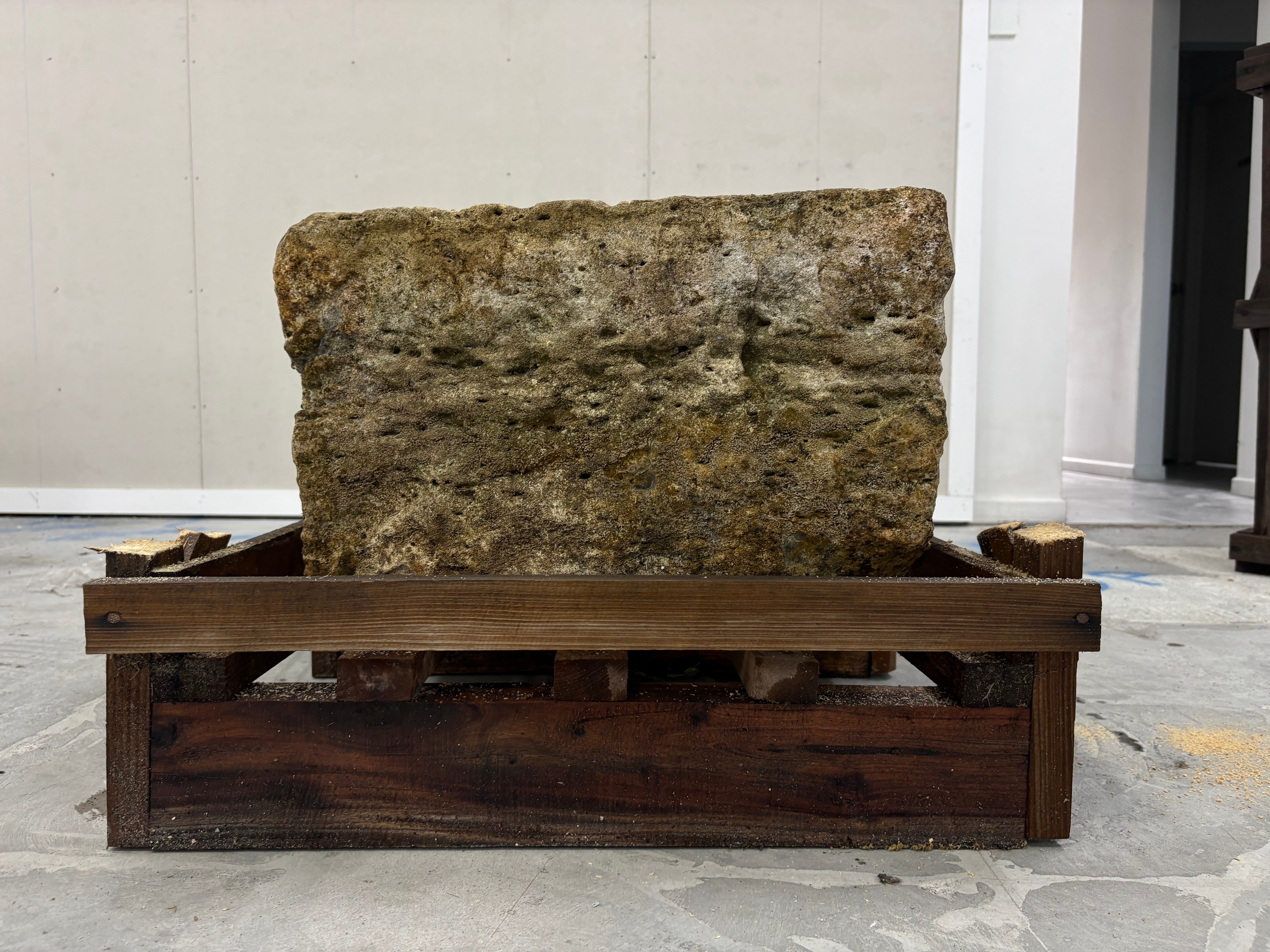Hand Chiselled Limestone Planter Pot - 240920 - 87x51x33cm