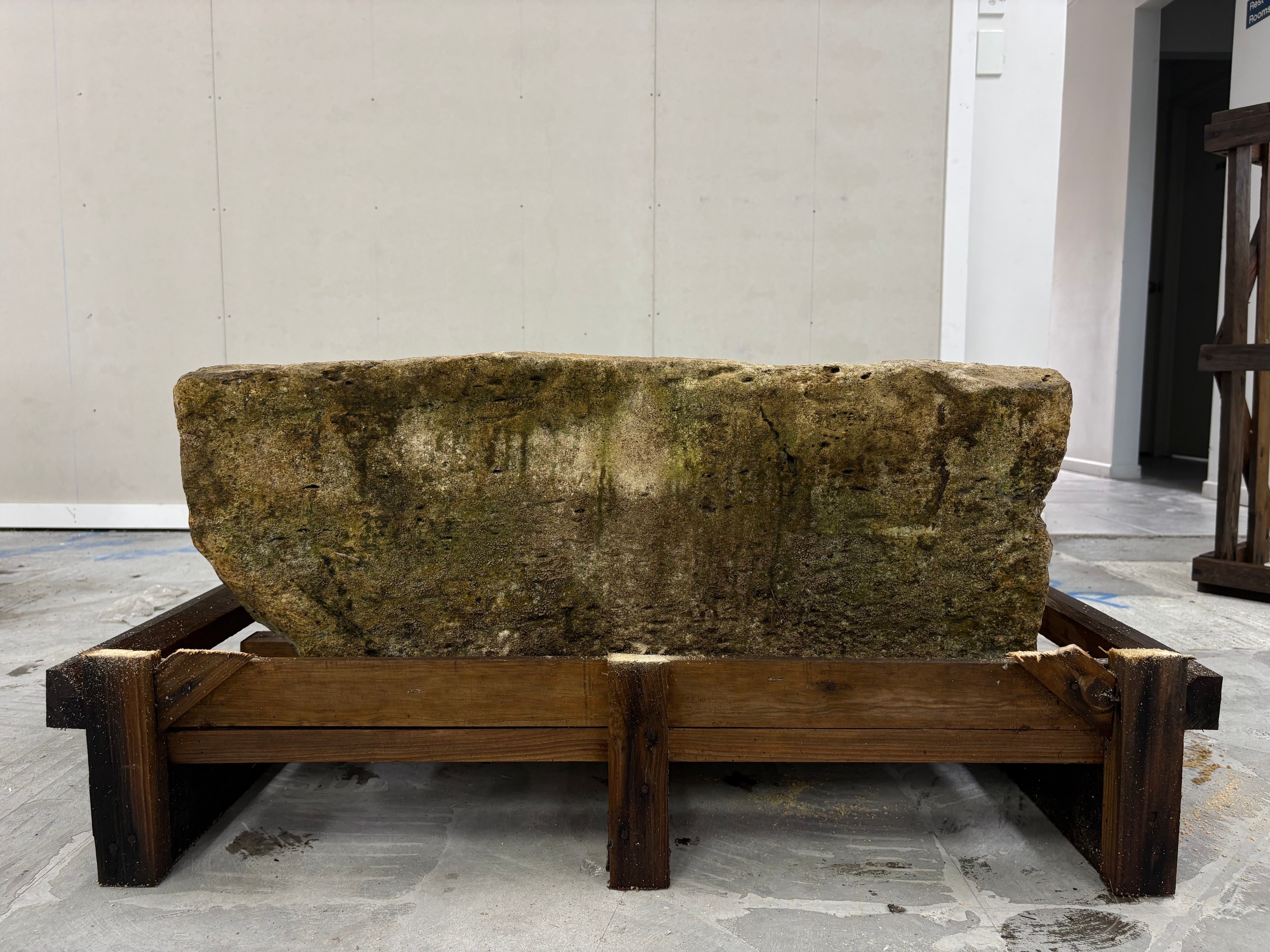 Hand Chiselled Limestone Planter Pot - 240920 - 87x51x33cm