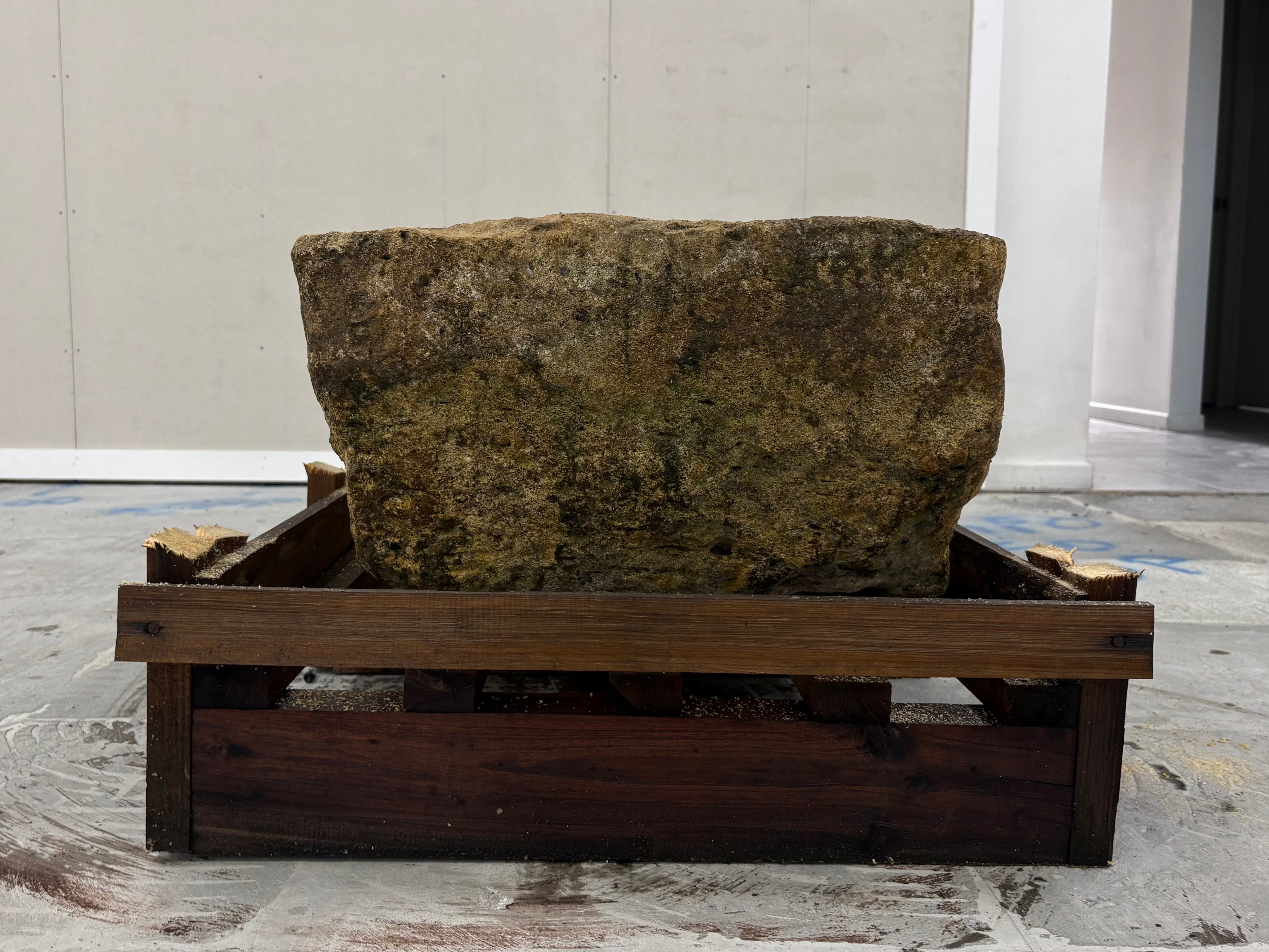 Hand Chiselled Limestone Planter Pot - 240920 - 87x51x33cm