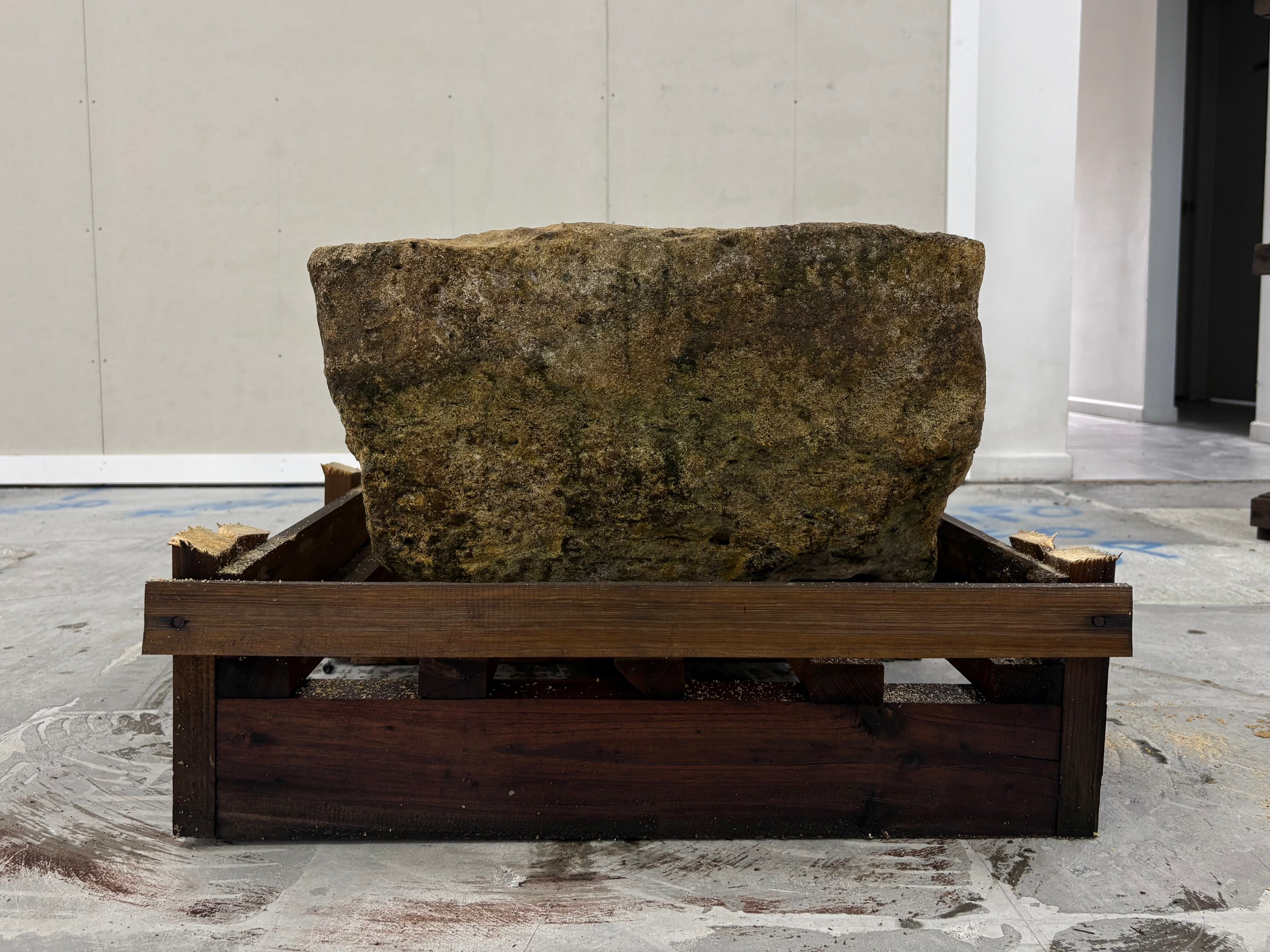 Hand Chiselled Limestone Planter Pot - 240920 - 87x51x33cm