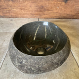 Handmade Natural Oval River Stone  Bathroom Basin  RVS2310065