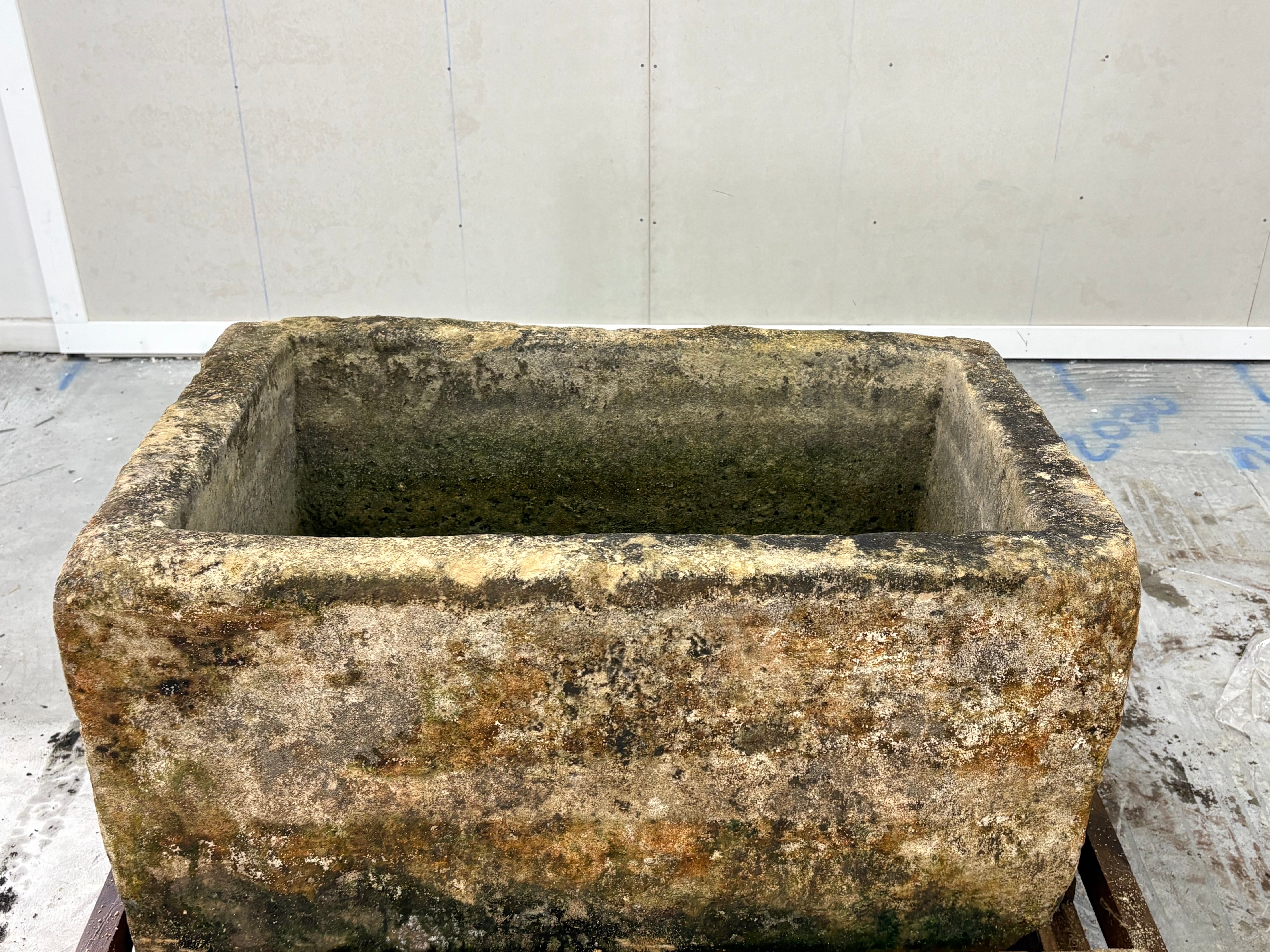 Hand Chiselled Limestone Planter Pot - 240915 - 90x60x46cm