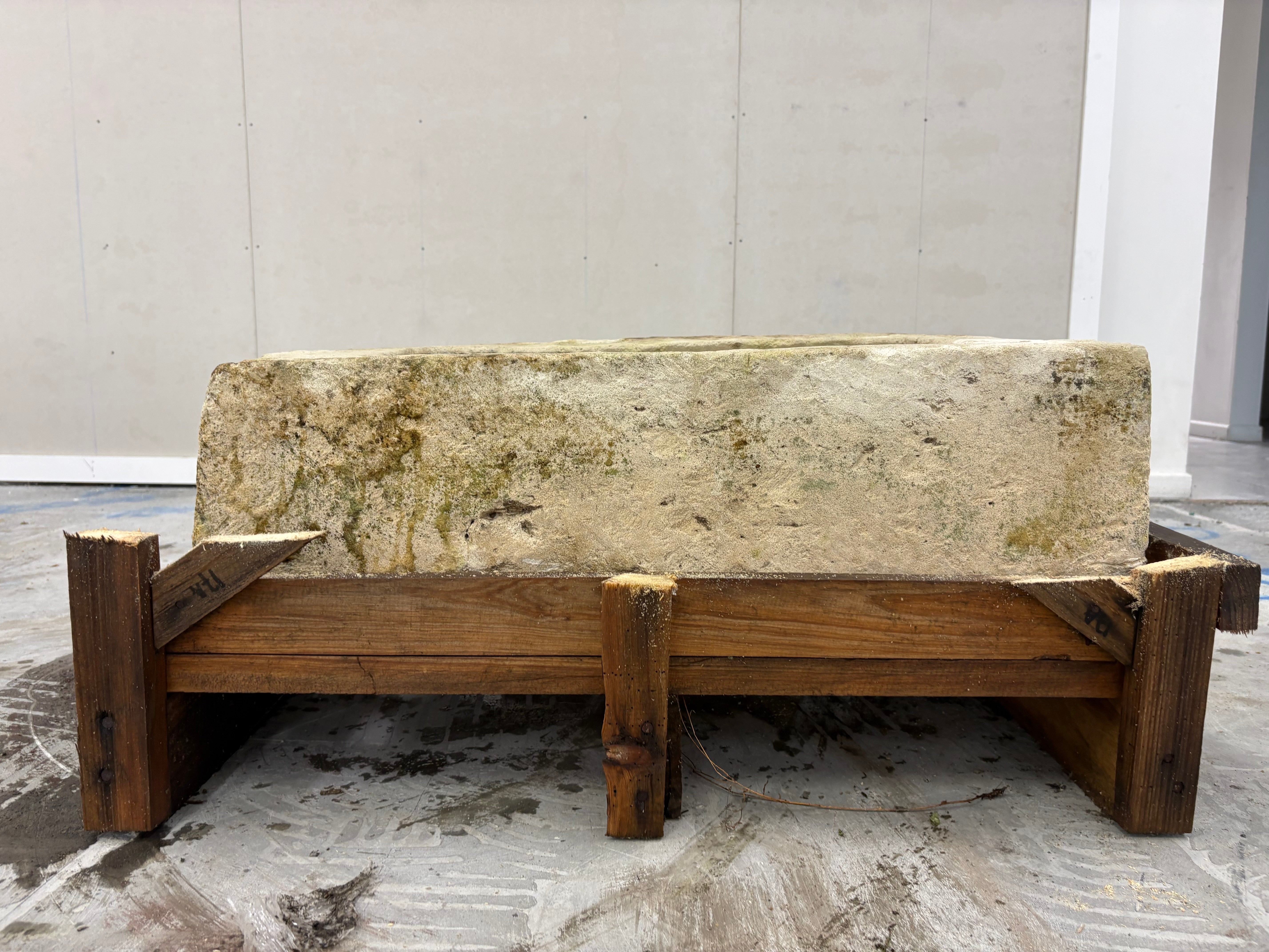 Hand Chiselled Limestone Planter Pot - 240917 - 76x43x24cm