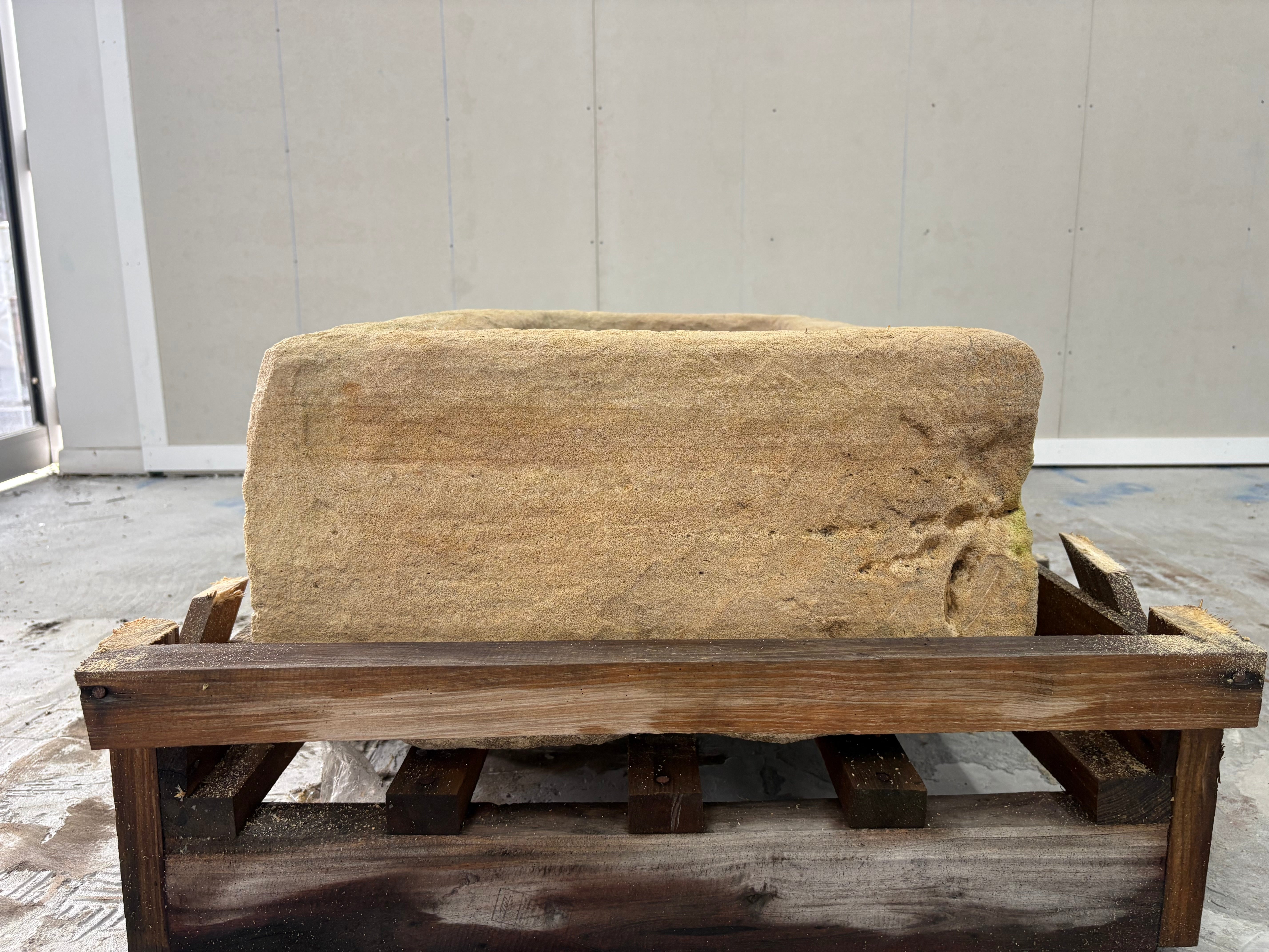 Hand Chiselled Limestone Planter Pot - 240914 - 82x56x32cm