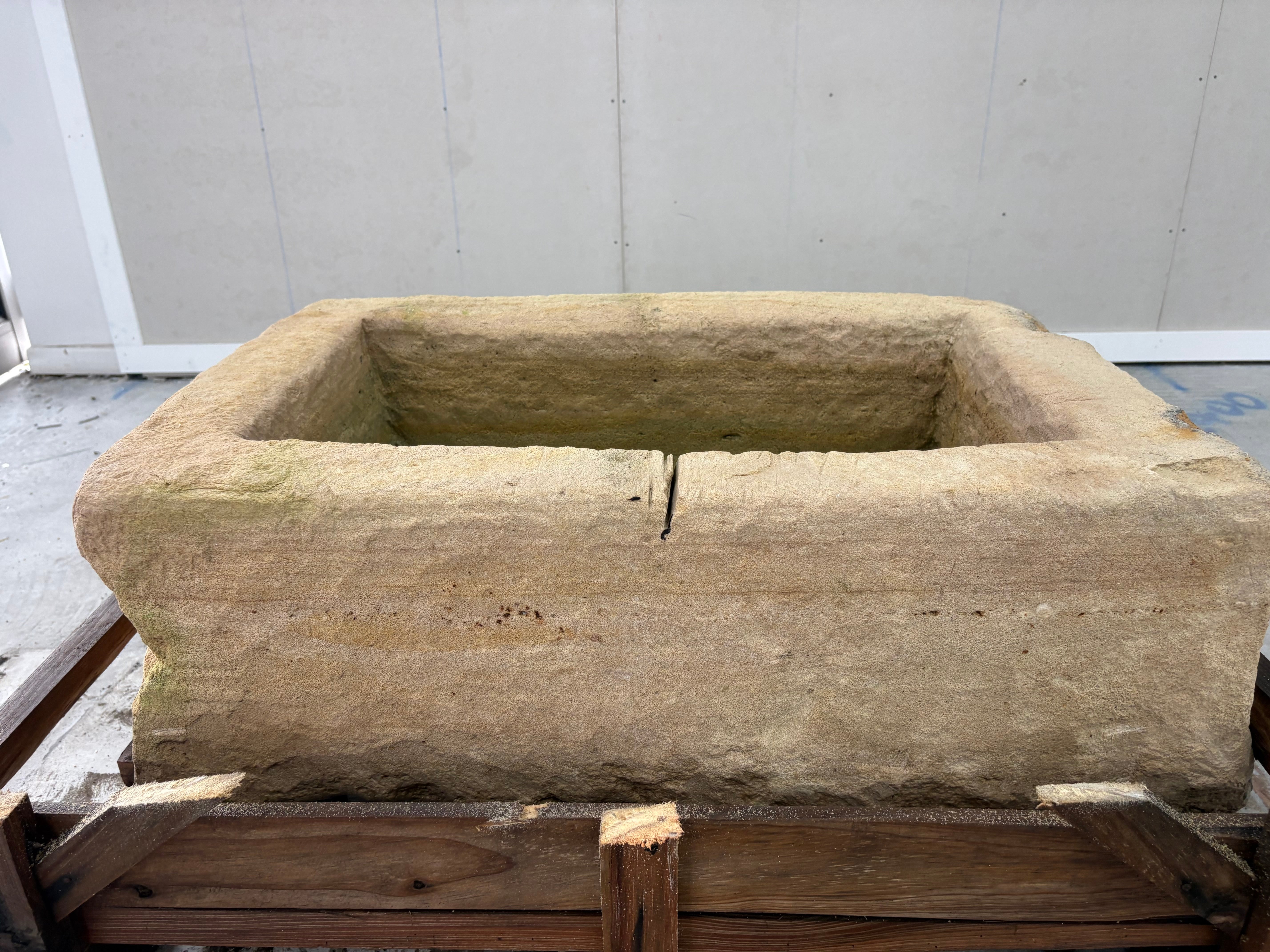 Hand Chiselled Limestone Planter Pot - 240914 - 82x56x32cm