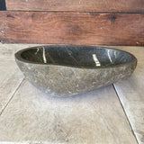 Handmade Natural Oval River Stone  Bathroom Basin  - RM 2310056
