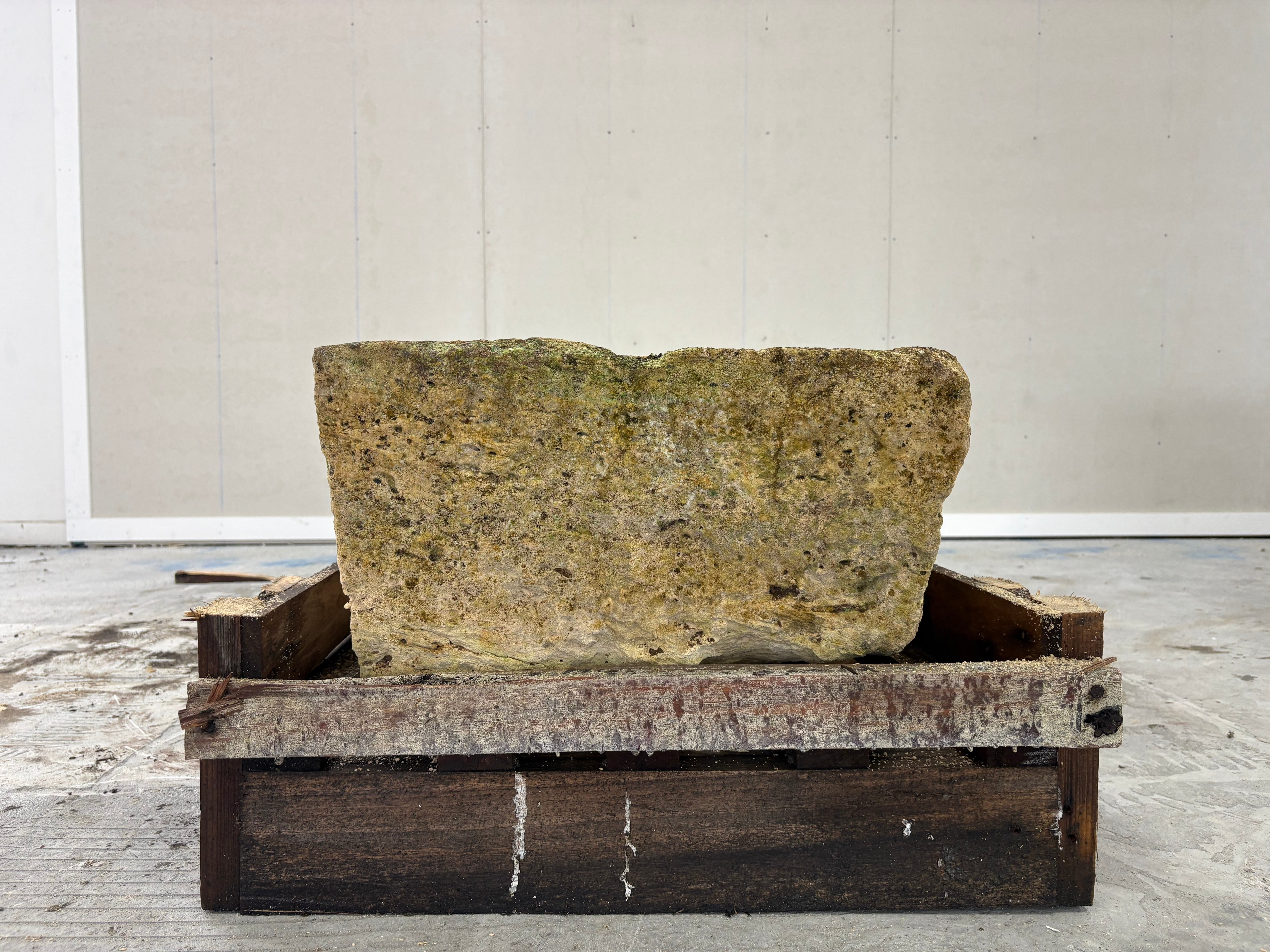 Hand Chiselled Limestone Planter Pot - 240919 - 82x51x27cm