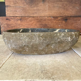 Handmade Natural Oval River Stone  Bathroom Basin  - RM 2310056