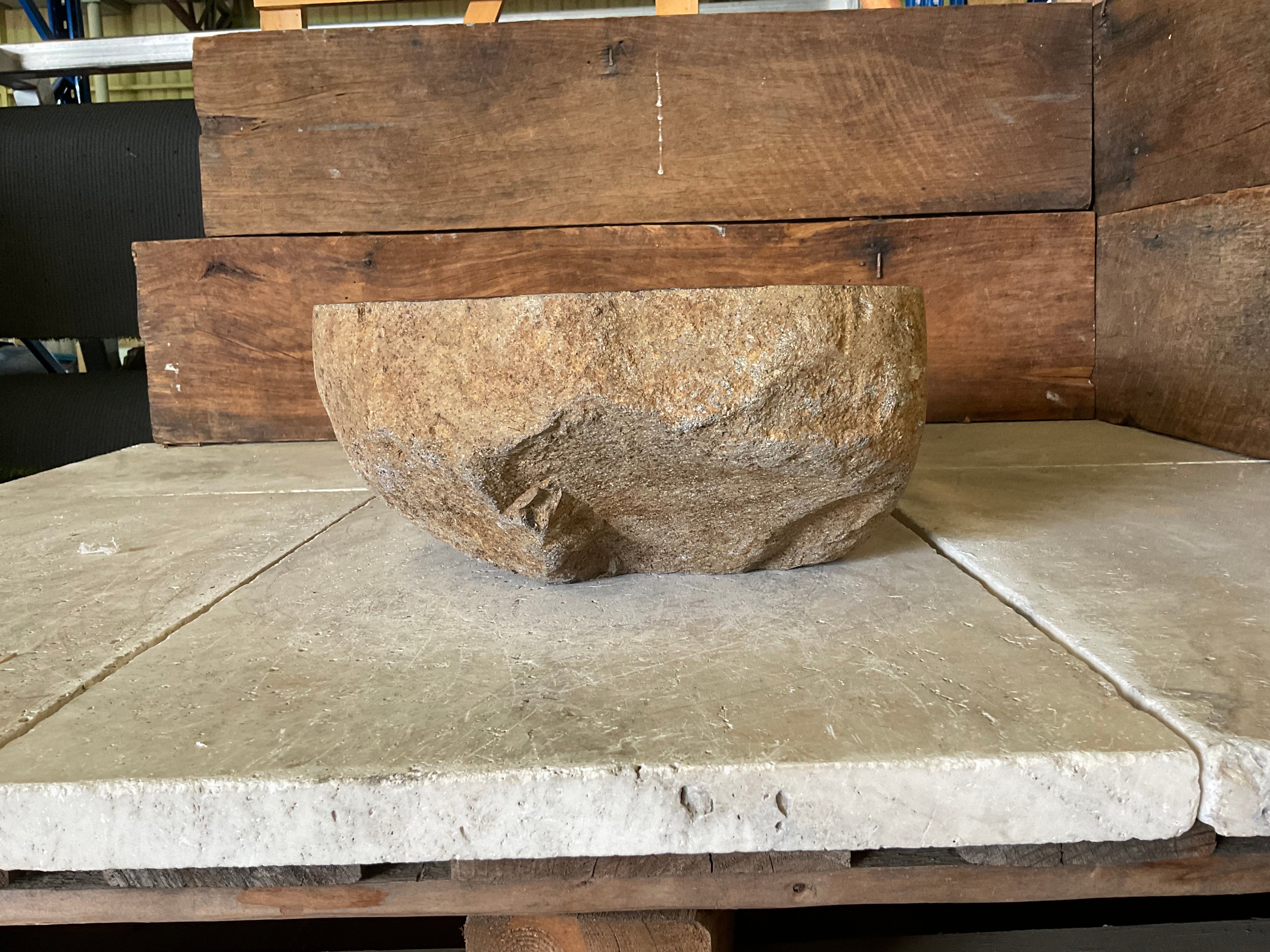 Handmade Natural Oval River Stone  Bathroom Basin  - RM 2310055