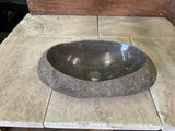 Handmade Natural Oval River Stone Bathroom Basin - RVM 2310039
