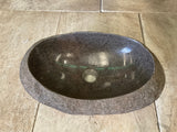 Handmade Natural Oval River Stone Bathroom Basin - RVM 2310039