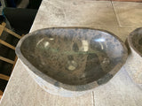 Handmade Natural Oval River Stone Bathroom Basin - Twin Set RM 230913