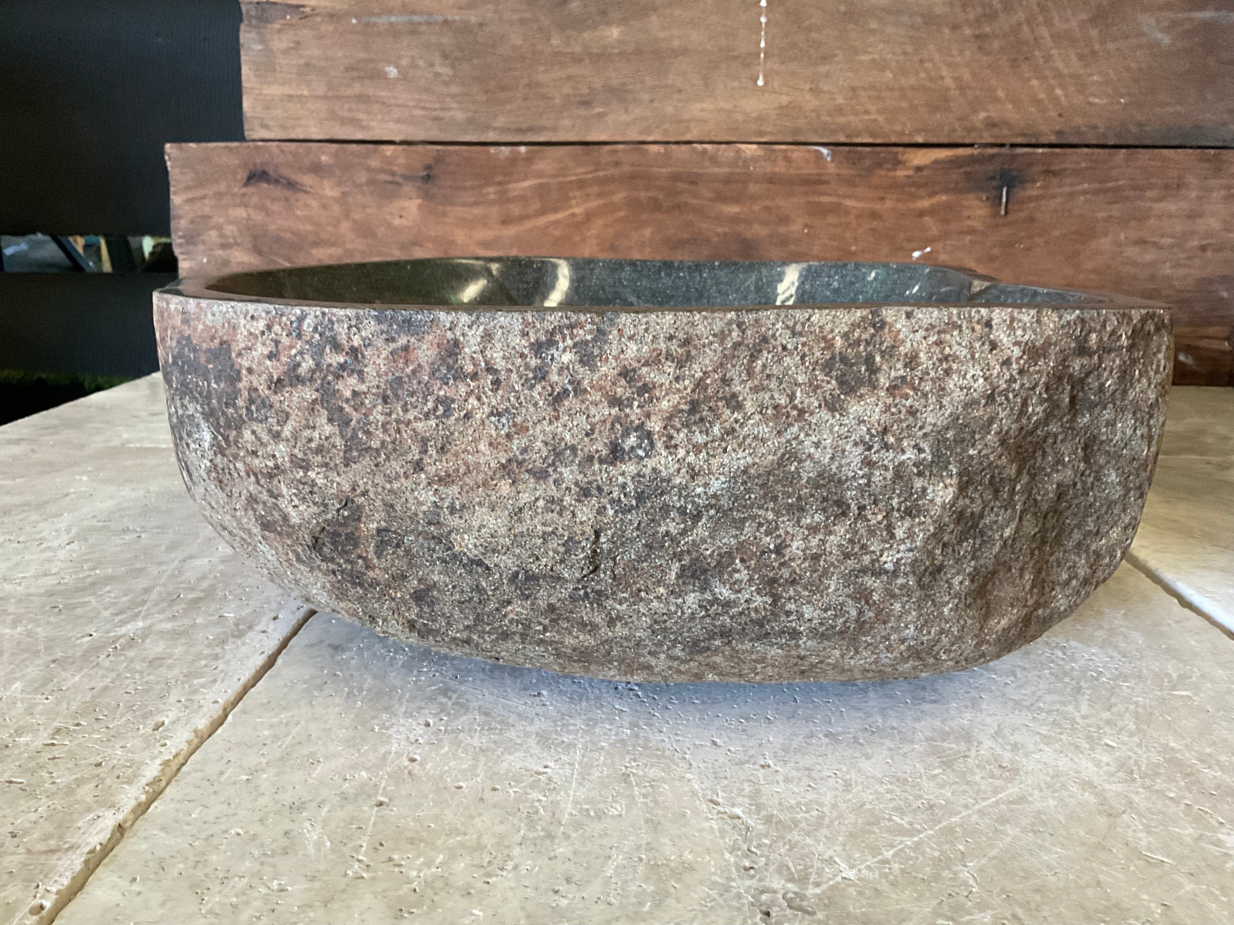 Handmade Natural Oval River Stone  Bathroom Basin  - RM 2310013