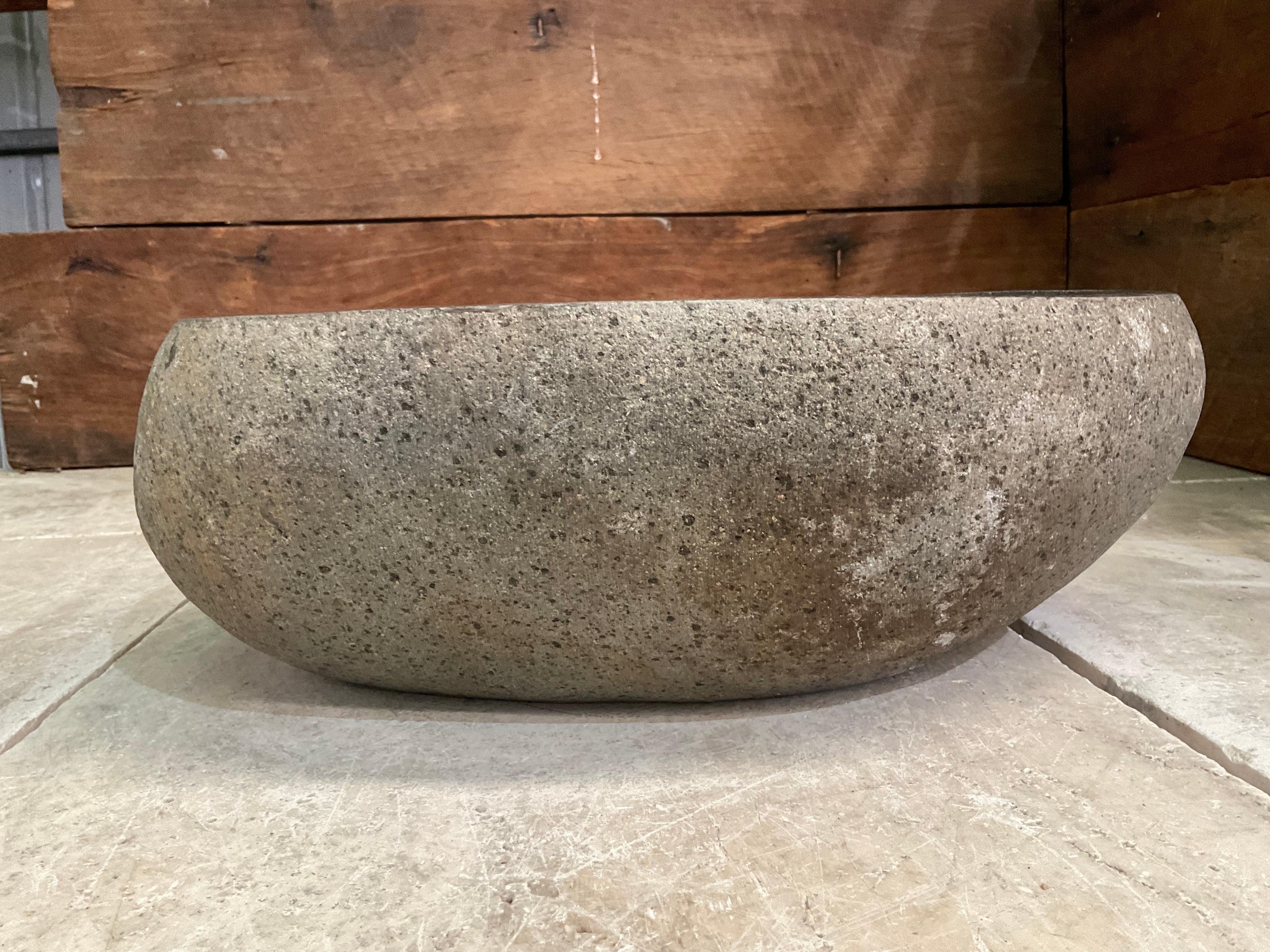 Handmade Natural Oval River Stone  Bathroom Basin  - RM 2310113
