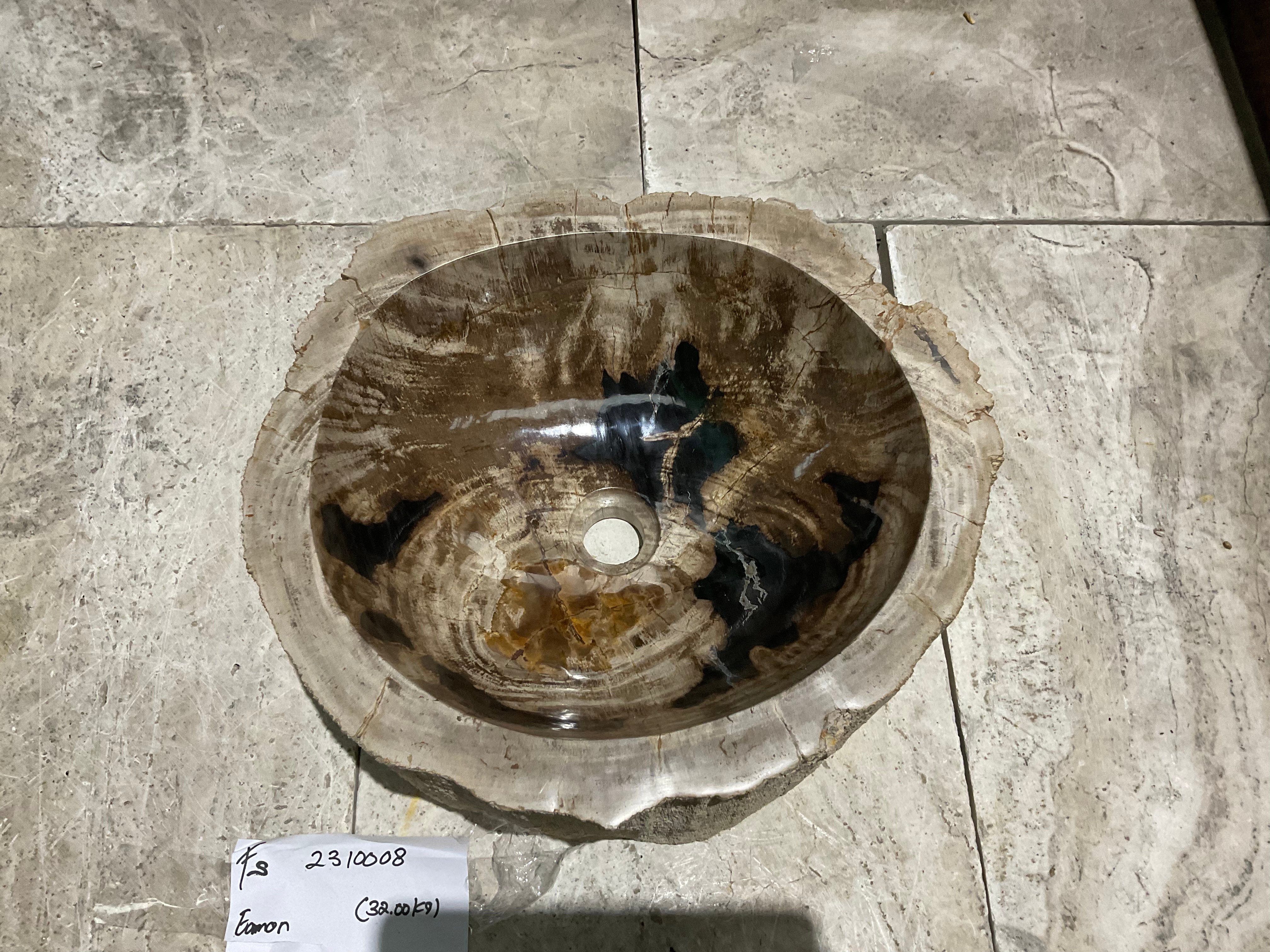 Natural Handmade Petrified Ash Basin - FS 2310008