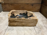 Natural Handmade Petrified Wood Basin - FSB 231007