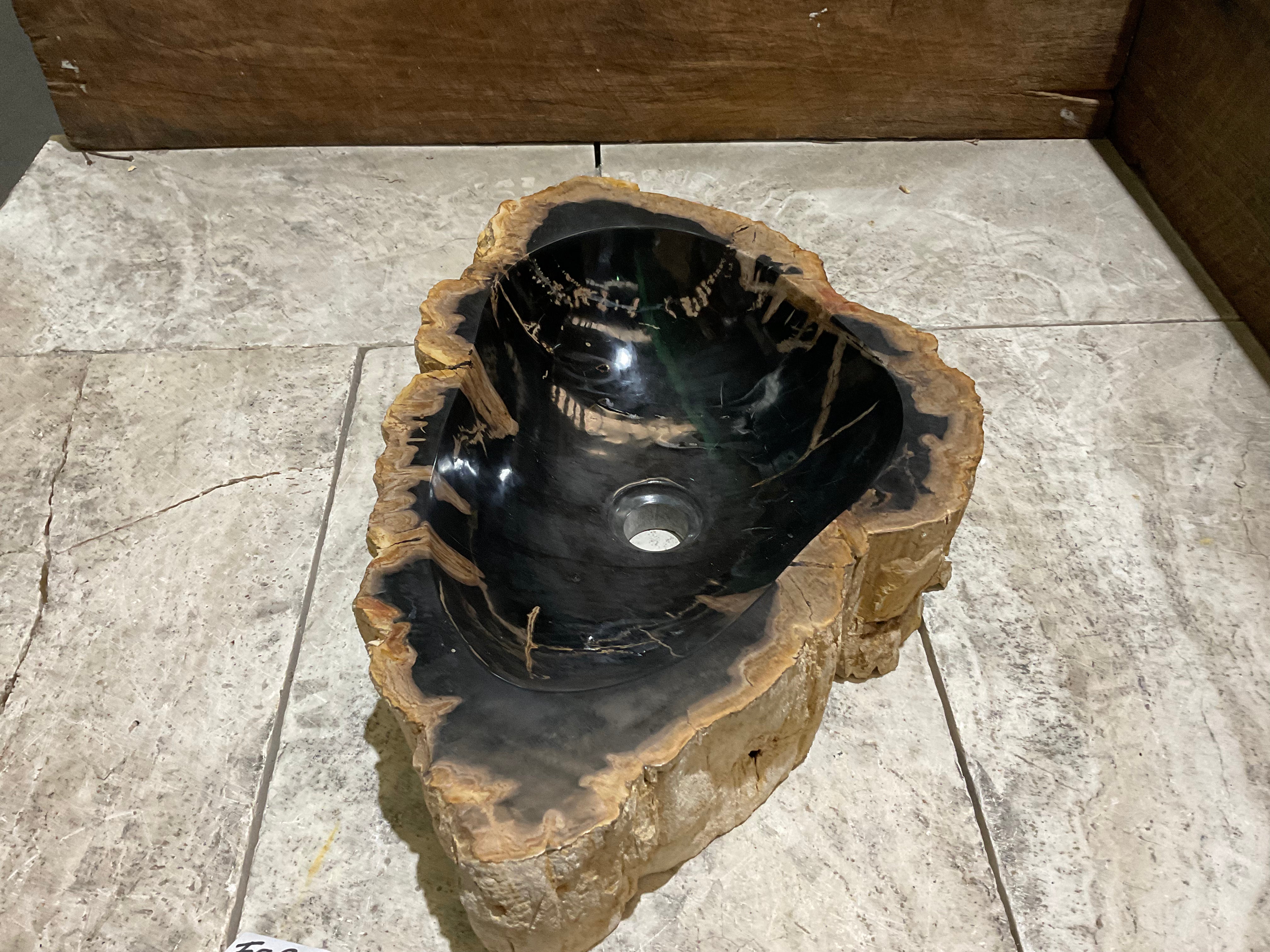 Natural Handmade Petrified Wood Basin - FSB 231035