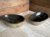 Handmade Natural Oval River Stone Bathroom Basin - Twin Set RM230610