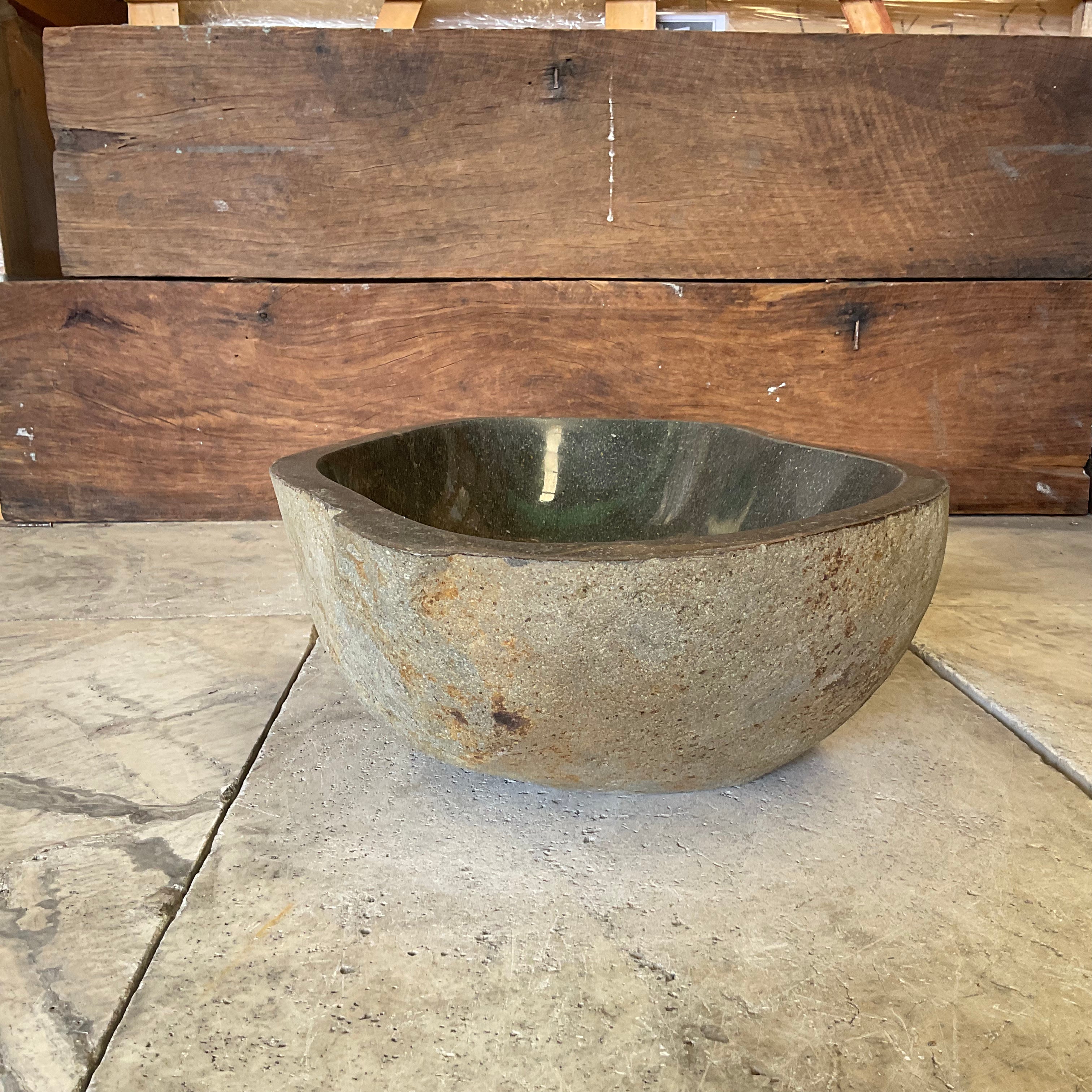 Handmade Natural Oval River Stone  Bathroom Basin  RM 2310155