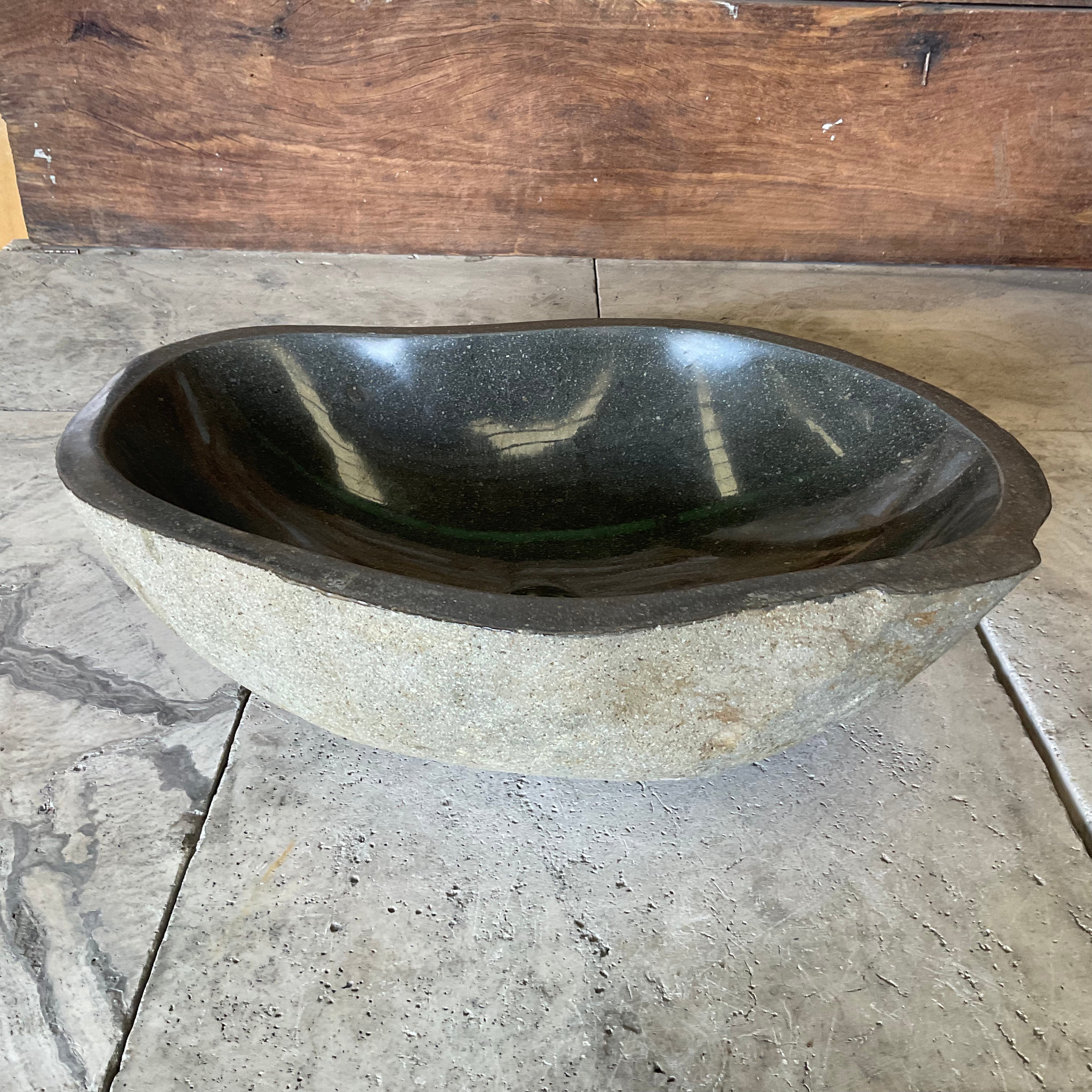 Handmade Natural Oval River Stone  Bathroom Basin  RM 2310155