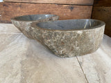 Handmade Natural Oval River Stone Bathroom Basin - Twin Set RM230608
