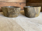 Handmade Natural Oval River Stone Bathroom Basin - Twin Set RM230622