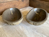 Handmade Natural Oval River Stone Bathroom Basin - Twin Set RM230623