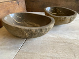Handmade Natural Oval River Stone Bathroom Basin - Twin Set RM230623