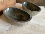 Handmade Natural Oval River Stone Bathroom Basin - Twin Set RL230616