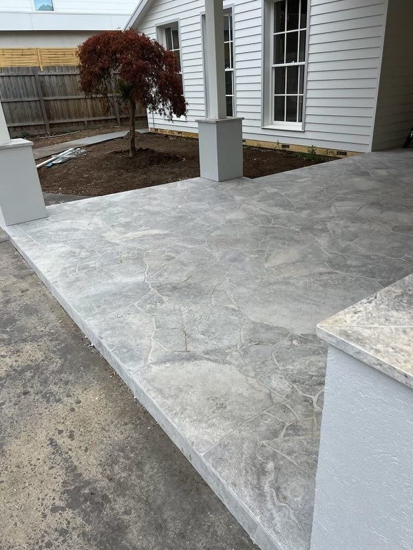 Silver Travertine Crazy Paver Loose Stone Travertine